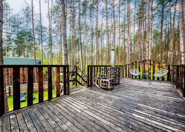 Domek Lubiana180 Scandi Wsrod Drzew Jacuzzi Taras Na Dachu Jezioro Kaszuby Pieski Tylko Do 10Kg Za Dodatkowa Oplata